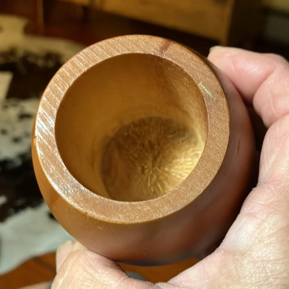 2/$30 Vintage Mini Hand Turned Wooden Vase Air Plant Holder